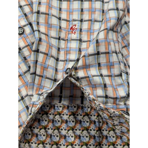 Robert Graham 3XL Plaid Shirt Men Skulls Flip Cuff Pattern Classic Fit Cotton - Picture 5 of 11